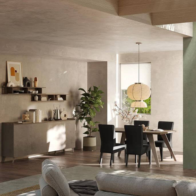Salle à manger moderne bronze/mercure